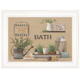 Trendy Decor 4U "Farmhouse Bath II" Framed Wall Art, Modern Home Decor Framed Print for Living Room