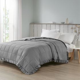 Oversized Down Alternative Blanket with Satin Trim