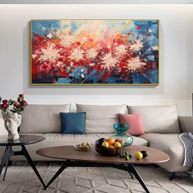 Handmade Oil Painting Original Colorful Oil Painting on Canvas Abstract Firework Painting Large Modern Wall Art Bedroom Wall Decor Custom Textured Art (Style: 1, size: 60x120cm)