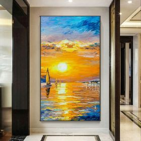 Handmade Oil Painting Modern Oil Painting On Canvas Abstract Oil Painting Hand Painted Large Wall Art For Living Room Hallway Bedroom Luxurious Decora (Style: 1, size: 70x140cm)